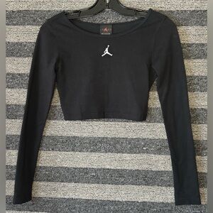Jordan Flight Black Long Sleeve Crop Top XS